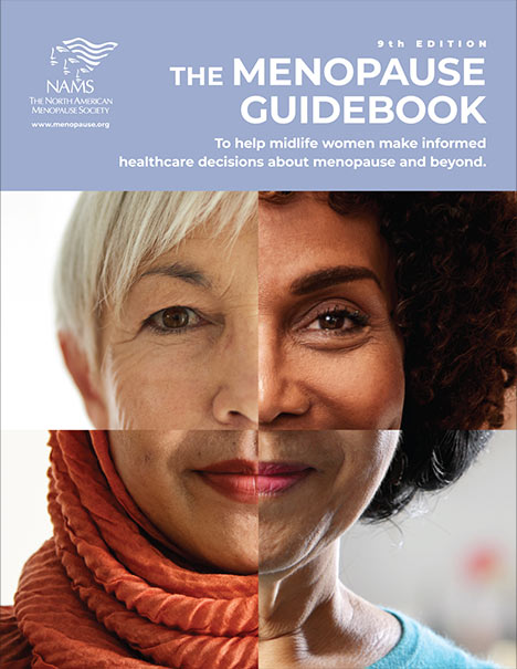 Cover of the Menopause Guidebook that illustrates four ethnically different women as quadrants of one face.