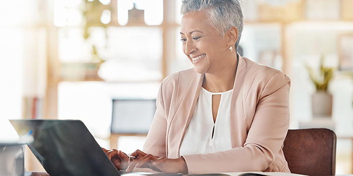 Patient looking for information on a computer